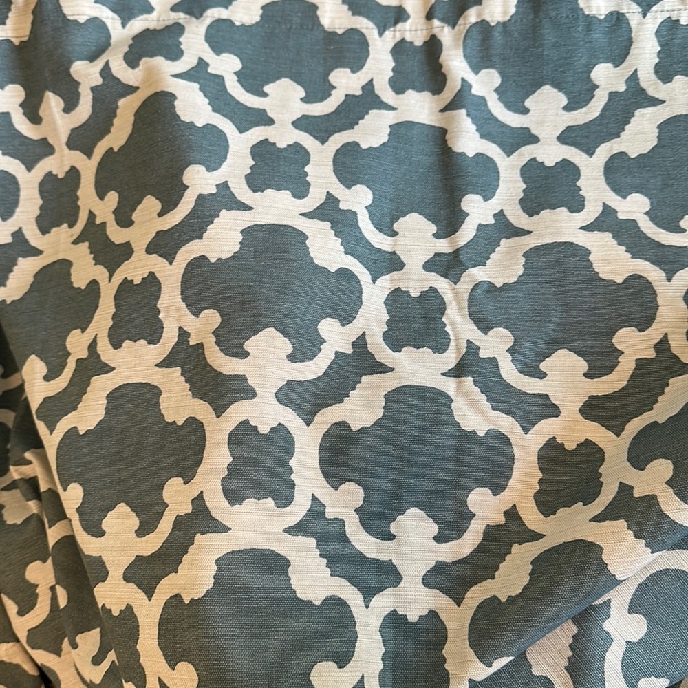 Threshhold blue pattern curtain panels (2) room darkening